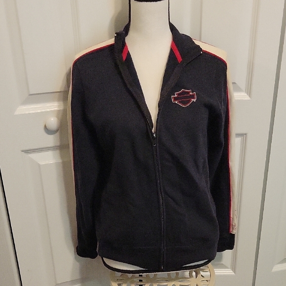 Harley-Davidson Tops - Harley-Davidson Black Jacket with Red Stripes